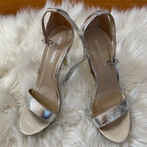 Never Worn Silver sandals heels